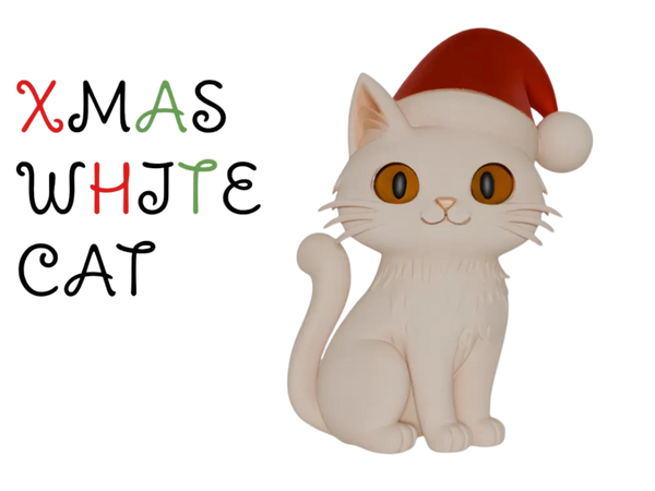 Xmas white cat