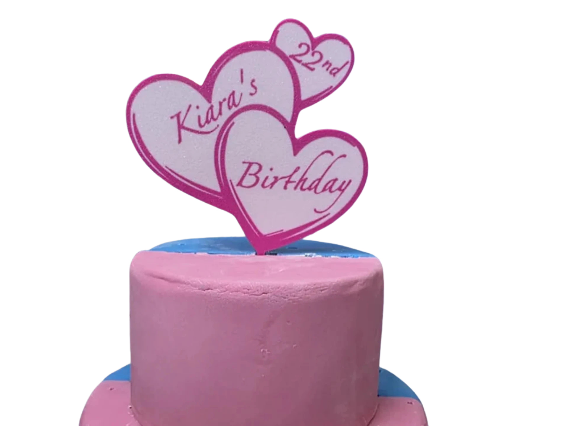 Happy Birthday love hearts cake topper