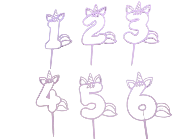 1 - 9 Unicorn cake toppers