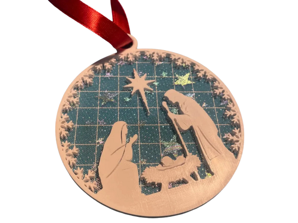 Nativity Ornament – Holy Family Silhouette  Remixed