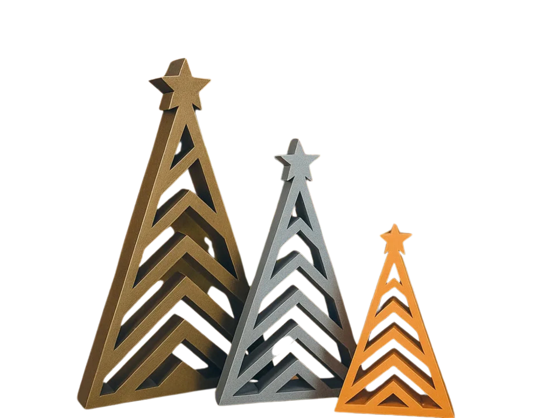Modern Christmas Tree Set – 4 Geometric Designs
