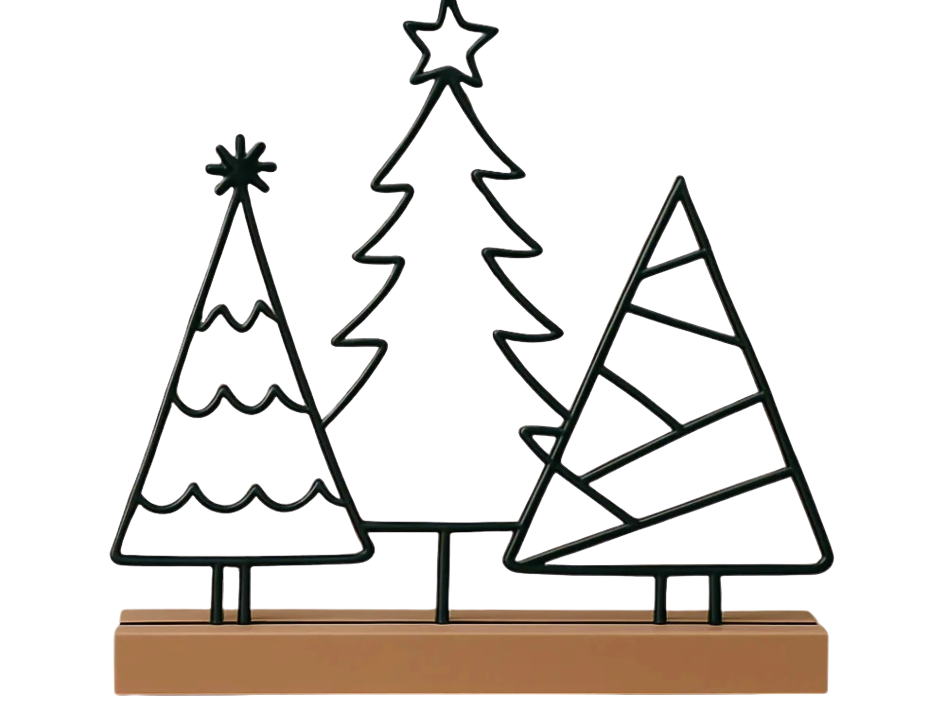 Minimalist 3D Printed Christmas Tree Trio
