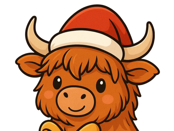 Highland Cow Christmas Light Box
