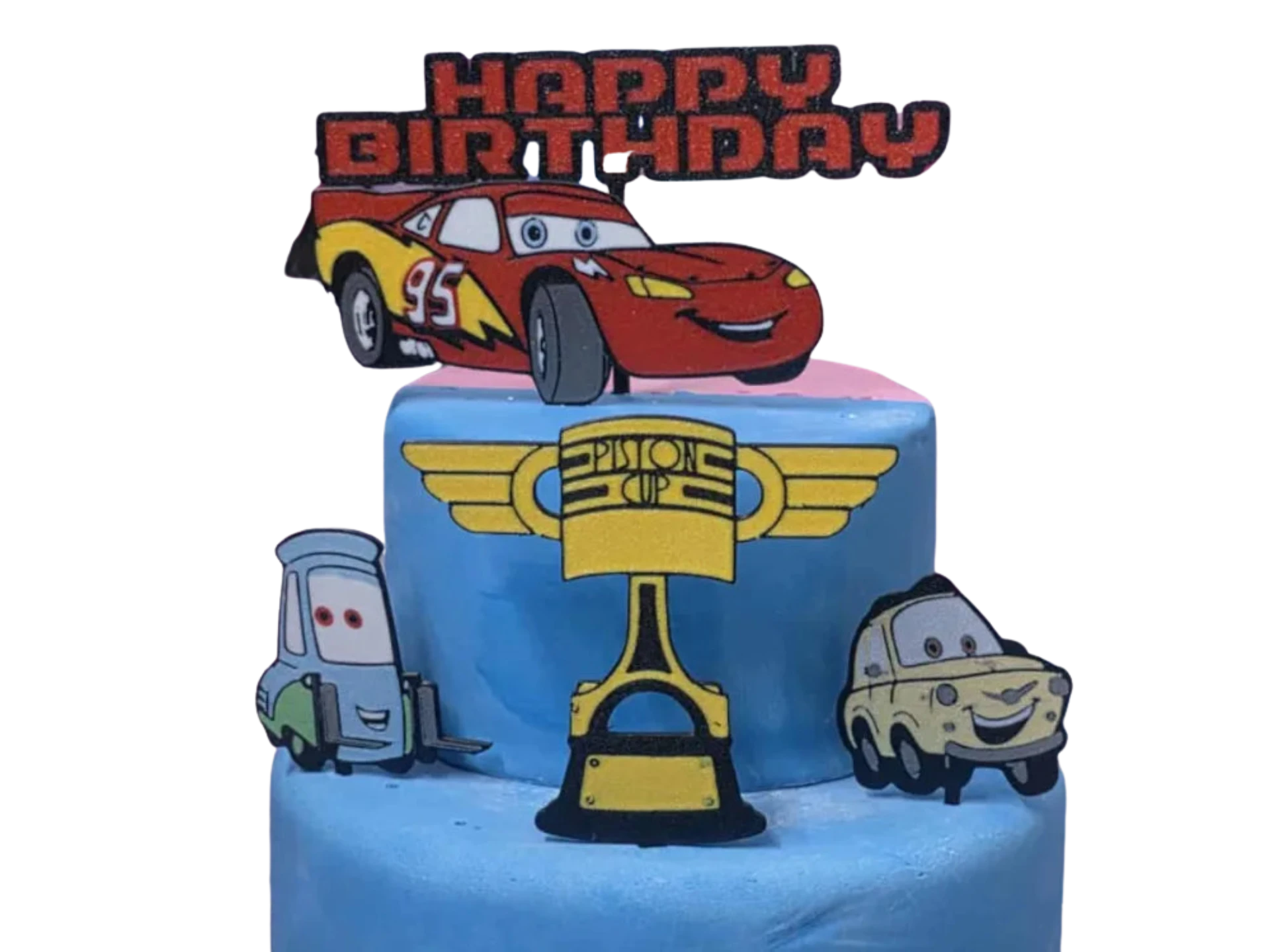 Lightning McQueen Happy Bday  Cake topper 5 parts