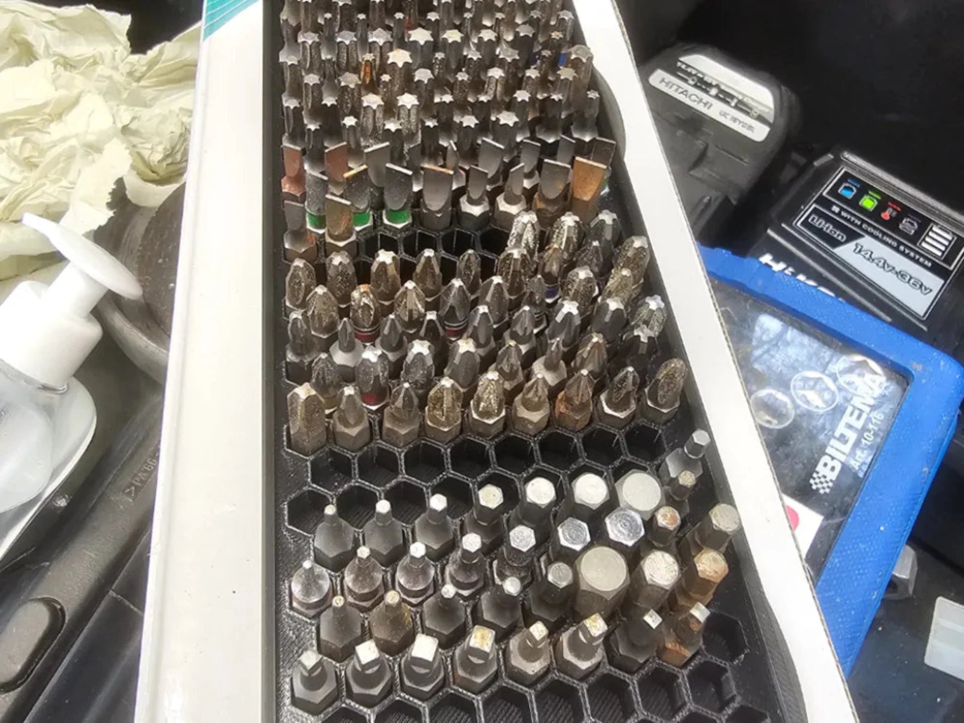 Gridfinity 5x2 hex bits holder