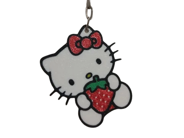 Hello Kitty Keychain with a strawberry