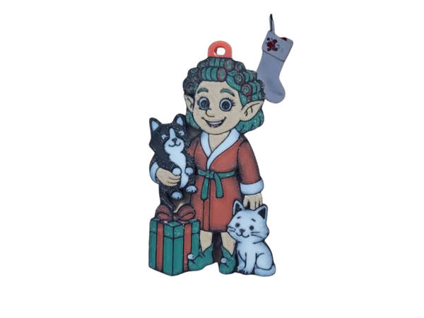 Cat Lady Holiday Ornament