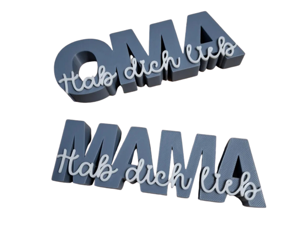 Lettering 'I love you Mom/Grandma'