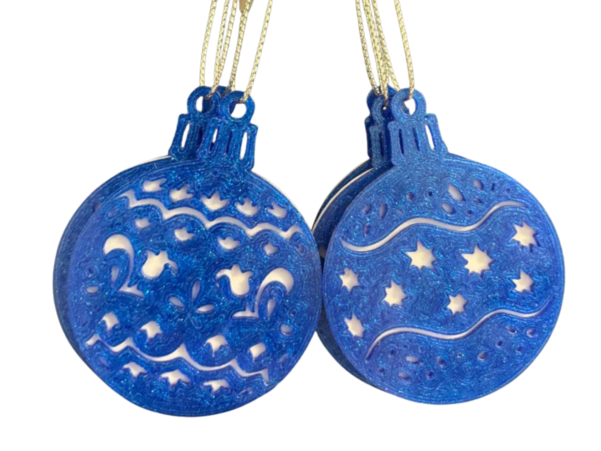 Set of Hanging Christmas Baubles Remixed