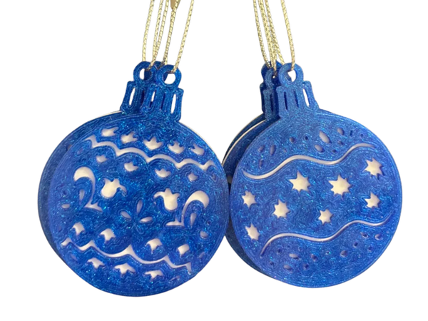 Set of Hanging Christmas Baubles Remixed