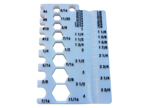 Imperial bolt/screw/nut measurement tool