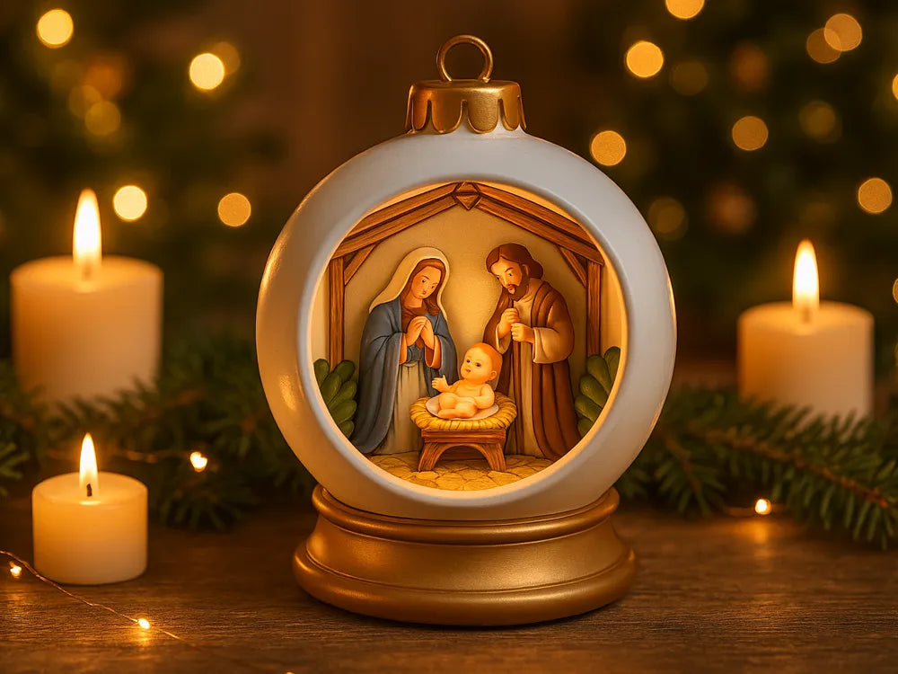 Nativity Scene Ornament – Cut-In Christmas Ball