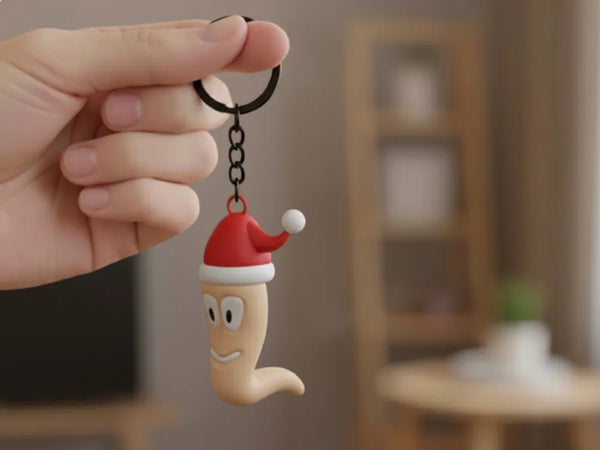 Santa Worms Keychain
