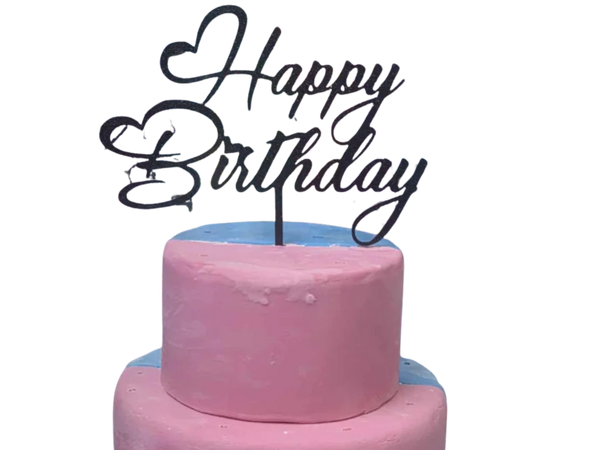 Happy birthday with love-heart font