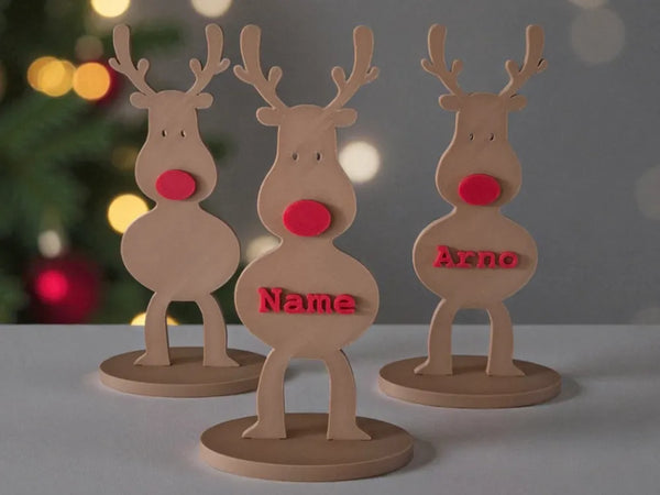 Customizable Reindeer Place Card