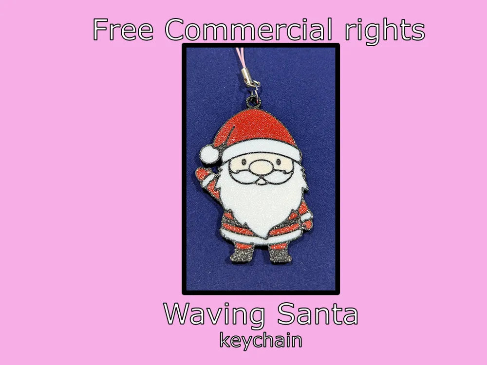 Waving Santa keychain