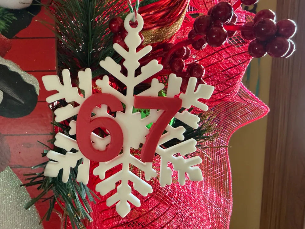 6 7 Snowflake Christmas Ornament