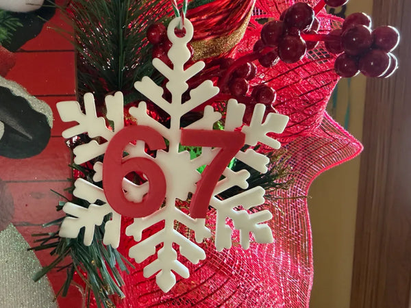 6 7 Snowflake Christmas Ornament
