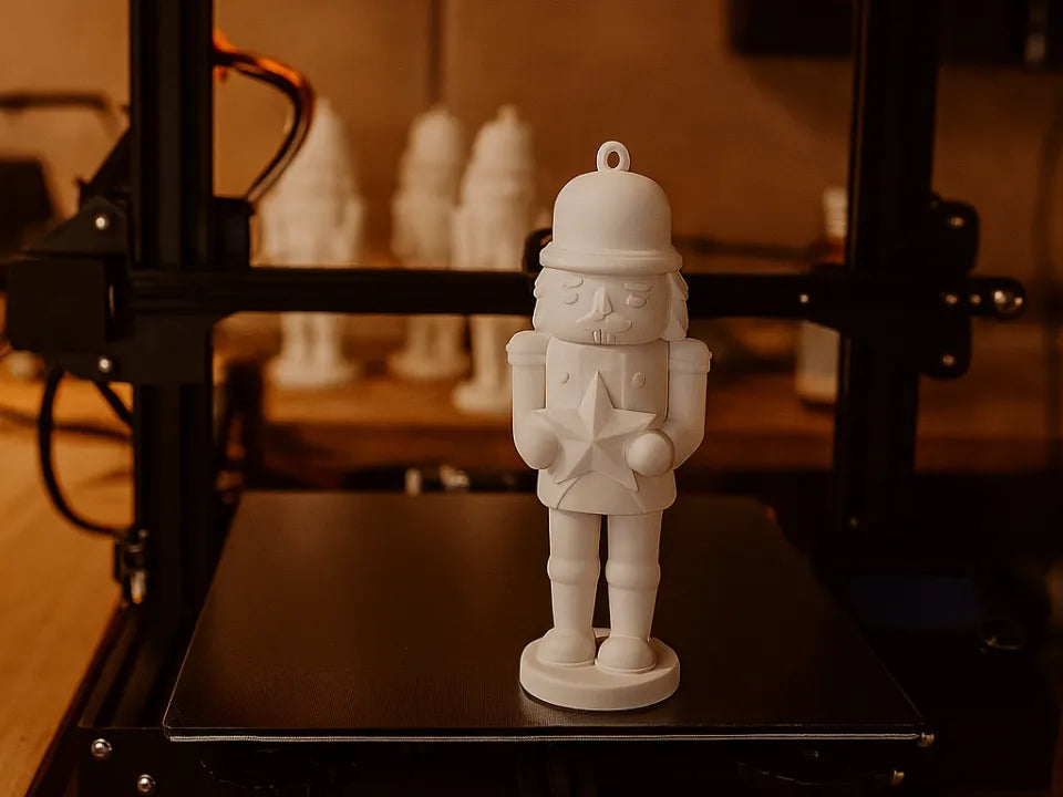 Cute White Nutcracker With Star - Christmas