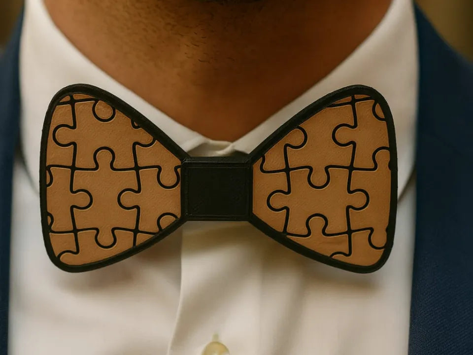 puzzle-style bow tie