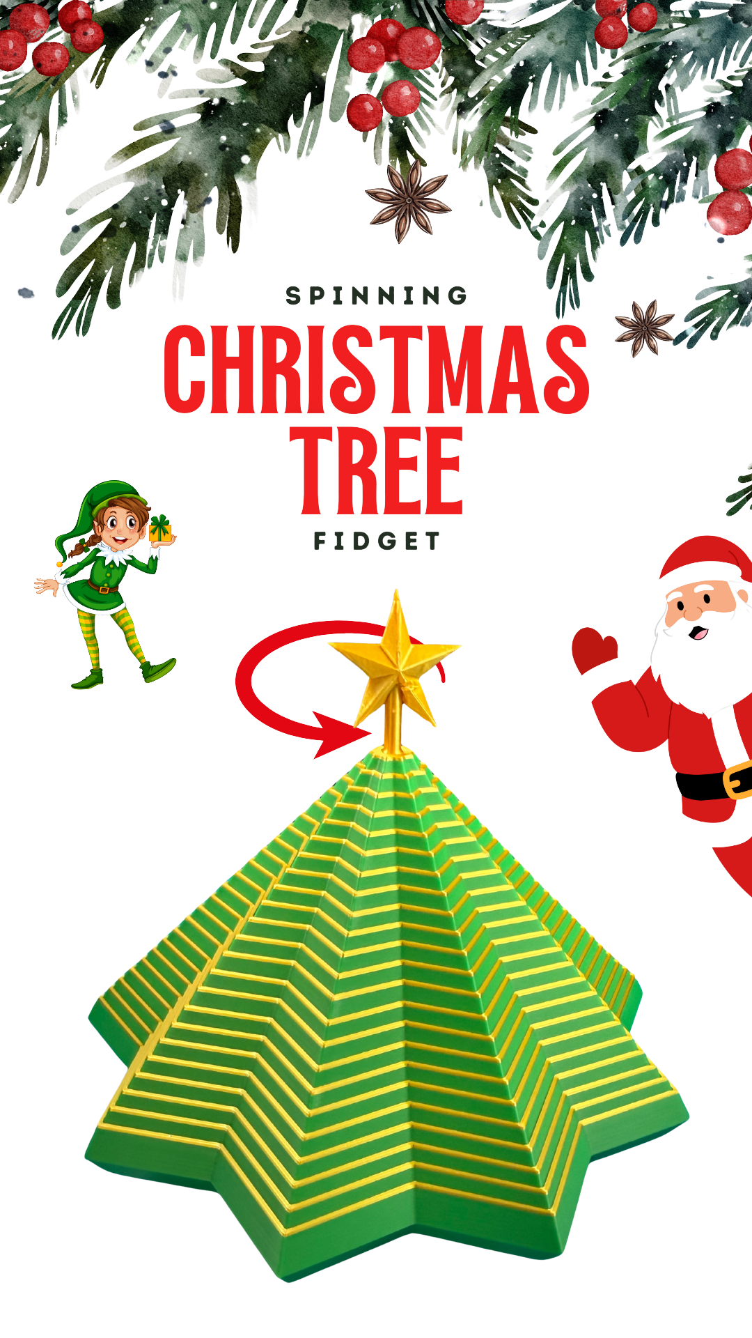Spinning Fidget Christmas Tree