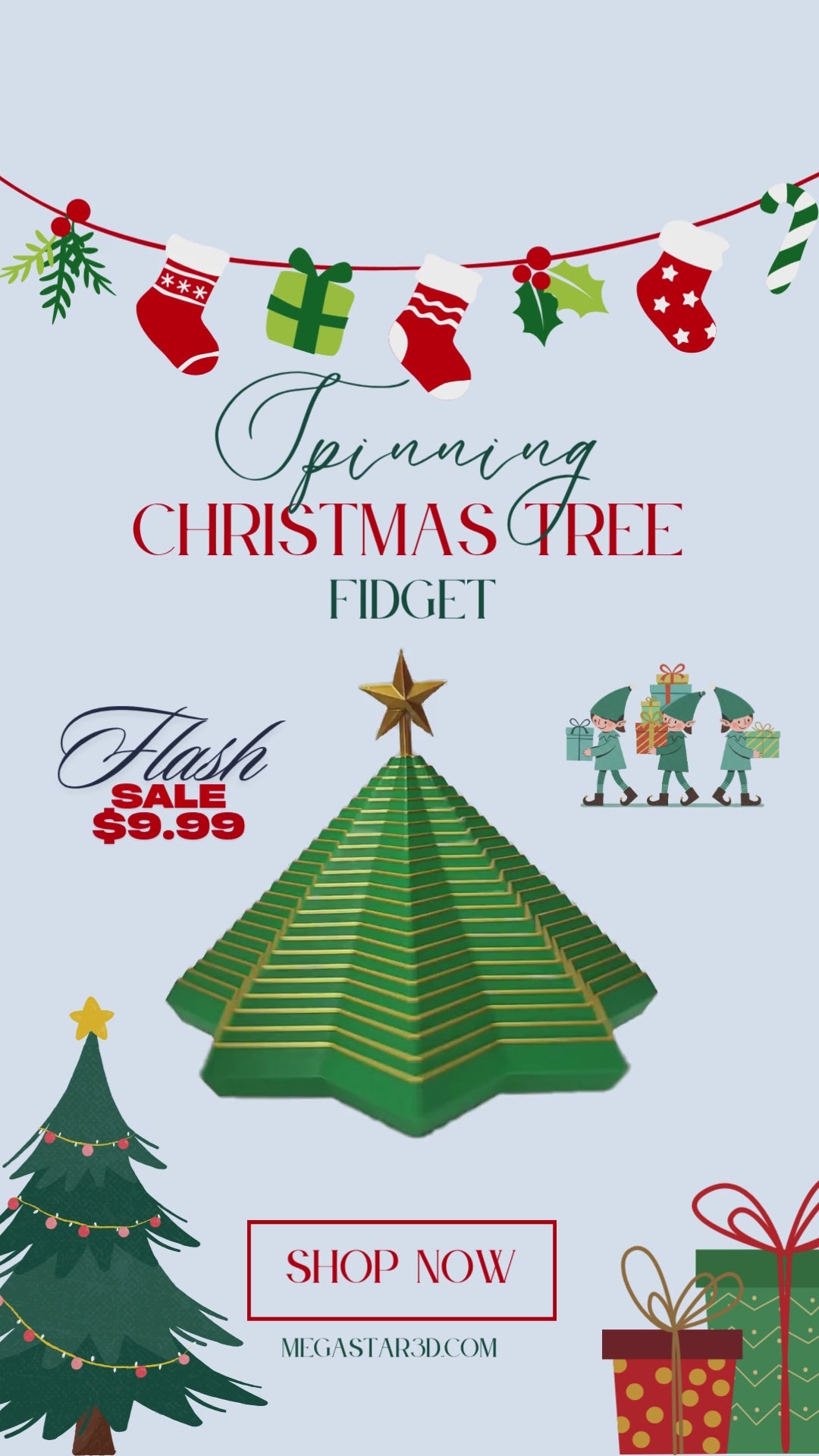 Spinning Fidget Christmas Tree